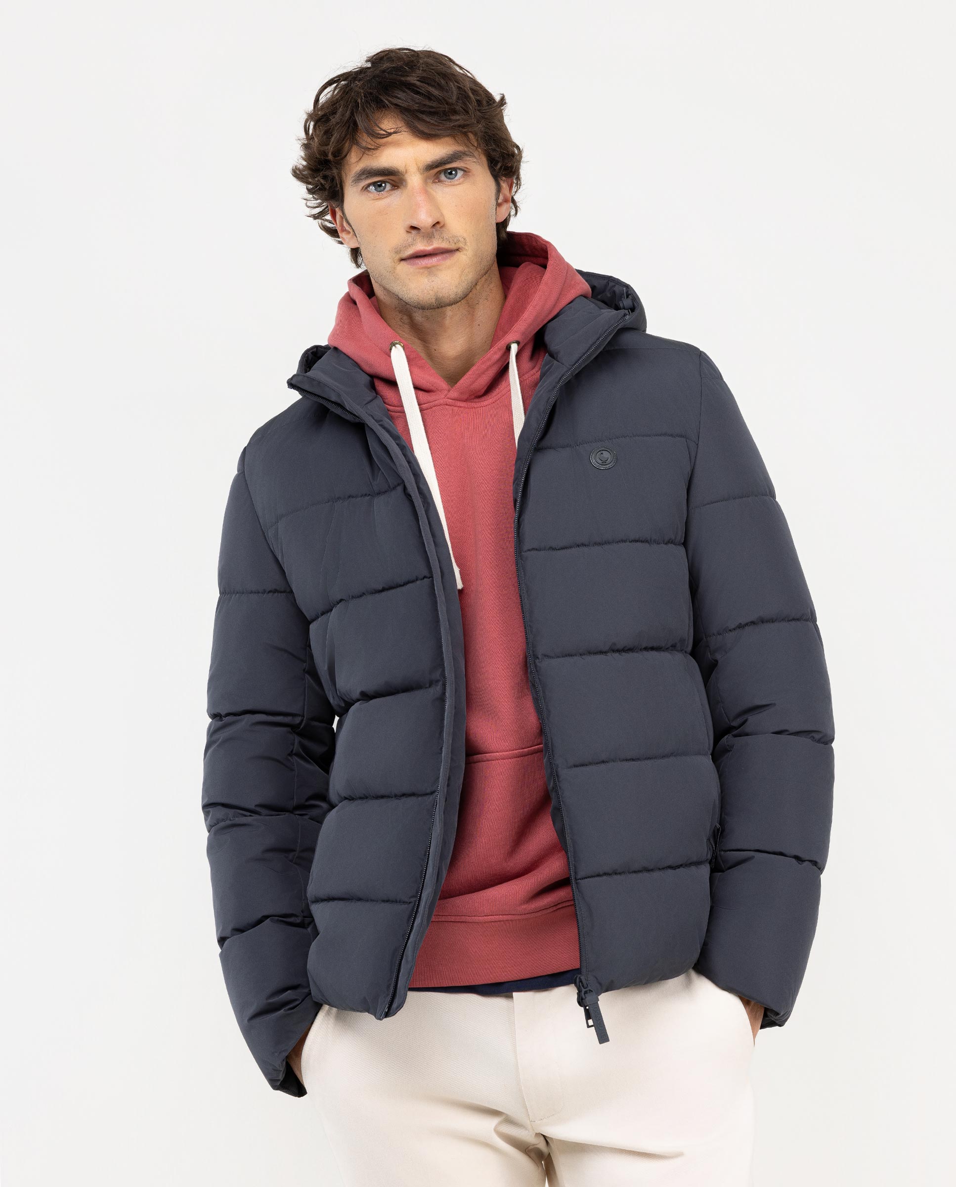 Mantel Kurz Gesteppt Marineblau