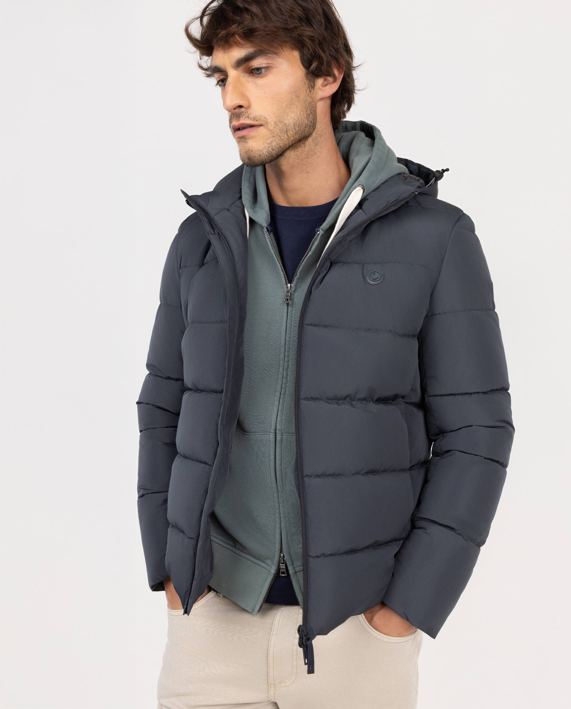 Mantel Kurz Gesteppt Grau