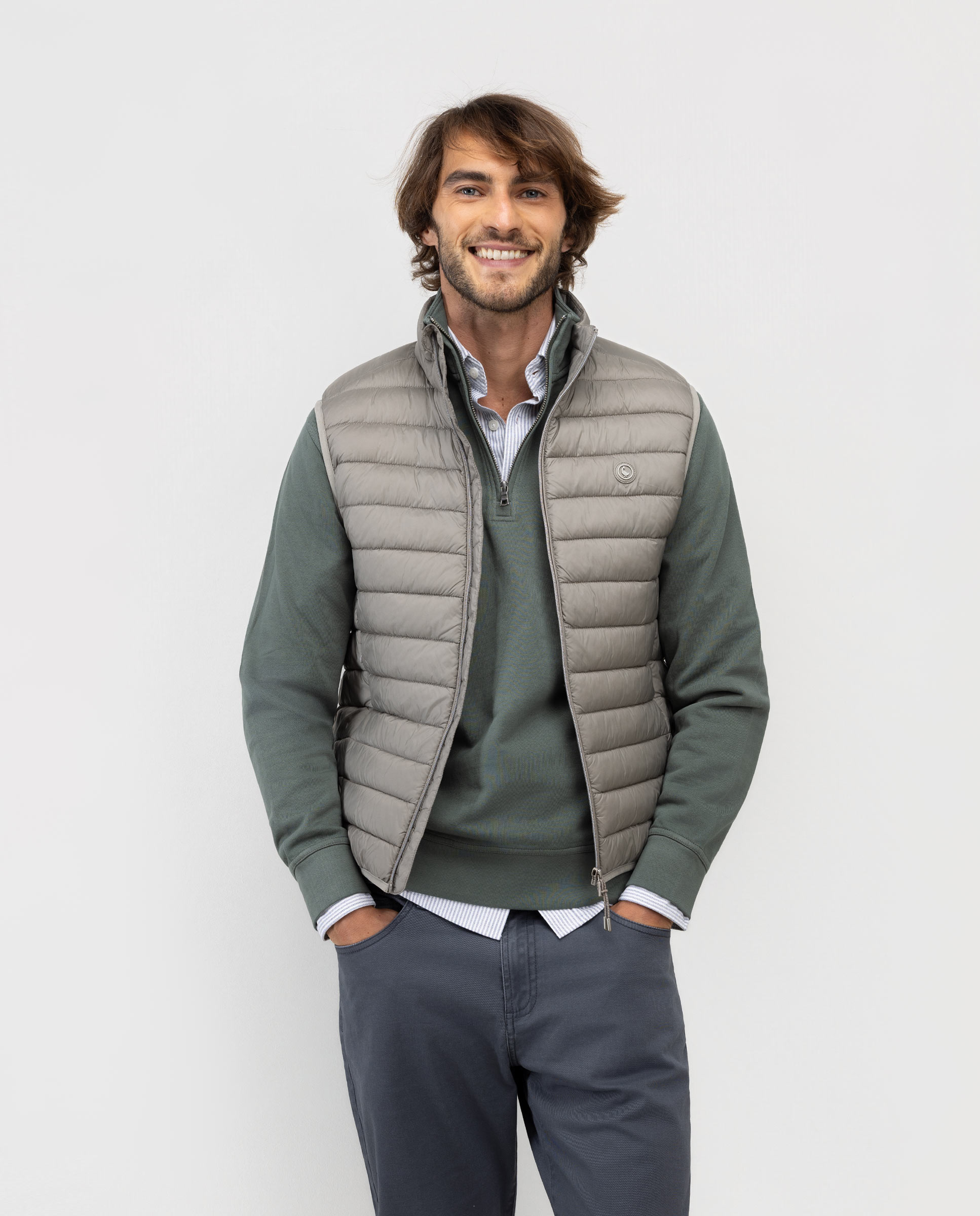 Basic Padded Taupe Vest
