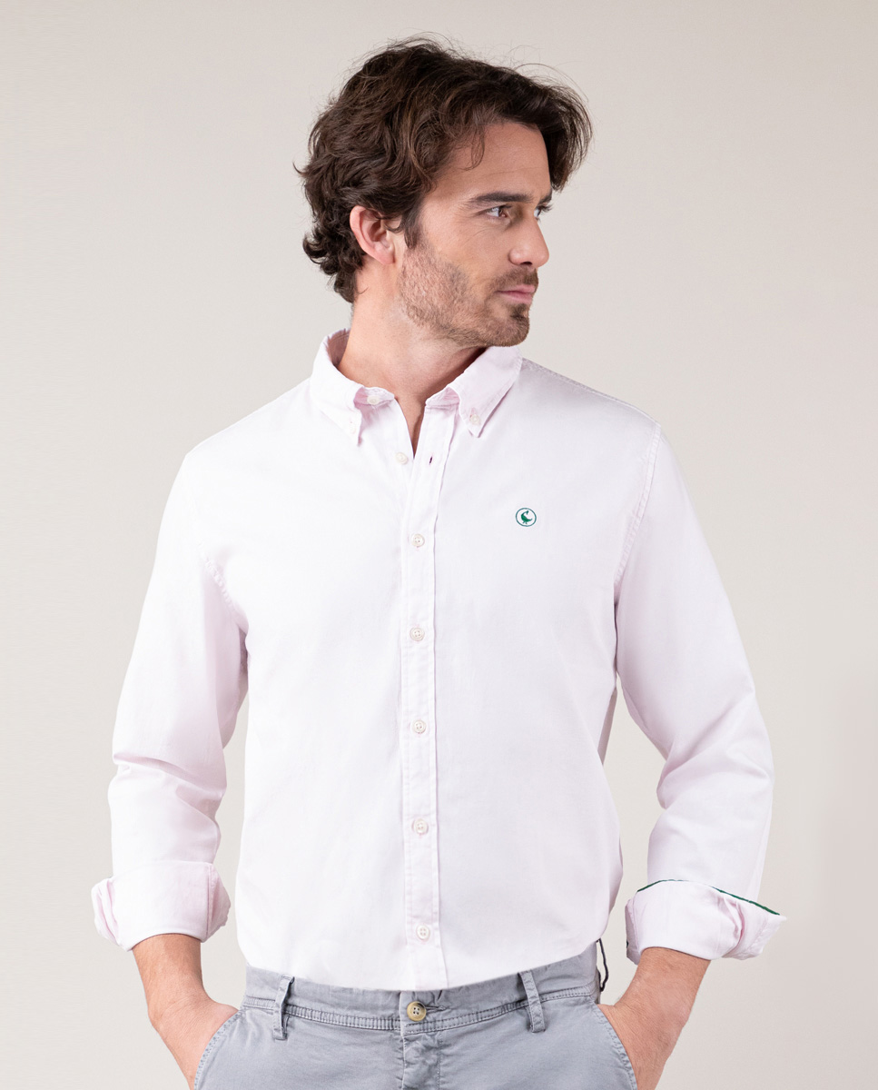 Camisa Algodón Garment Dyed Rosa LATAM
