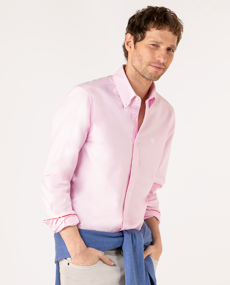Camisa Lisa Oxford Rosa