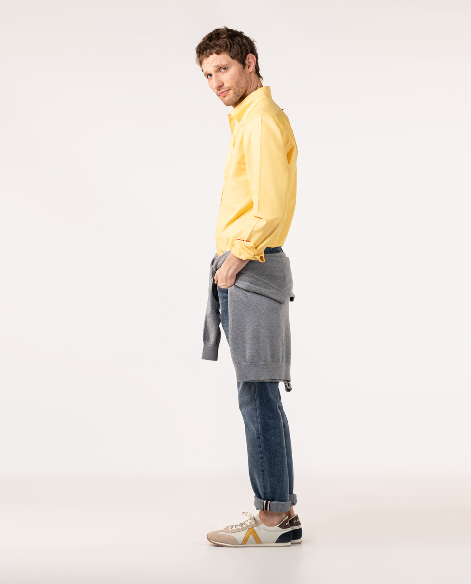 Hemd Uni Oxford Gelb