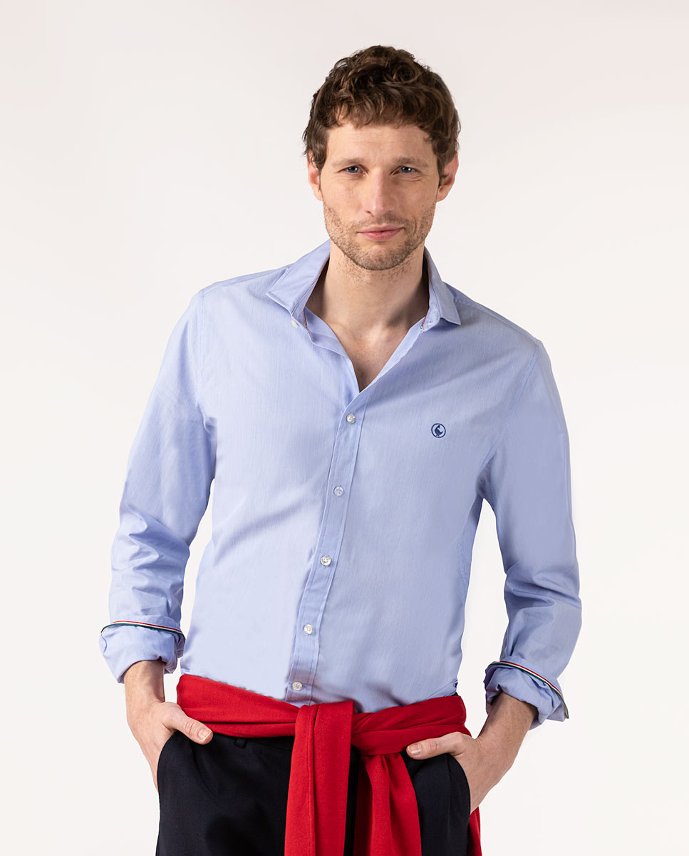 Chemise Multirayures Bleue