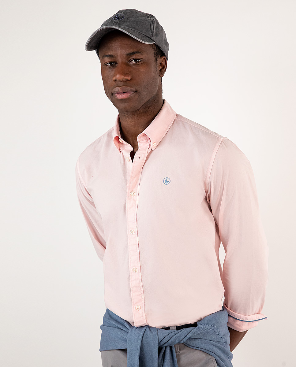 Camisa tingida de rosa