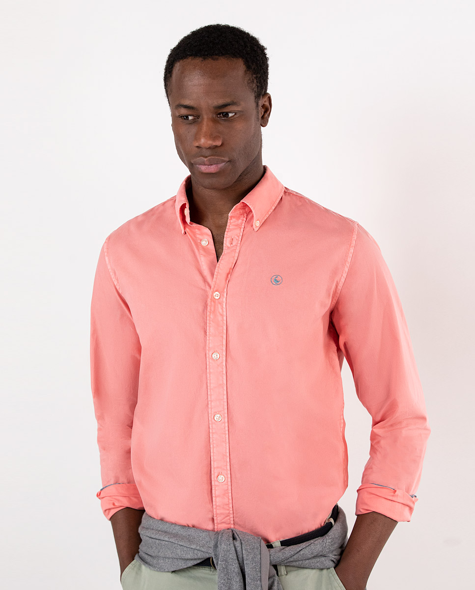 Camisa Garment Dyed Coral