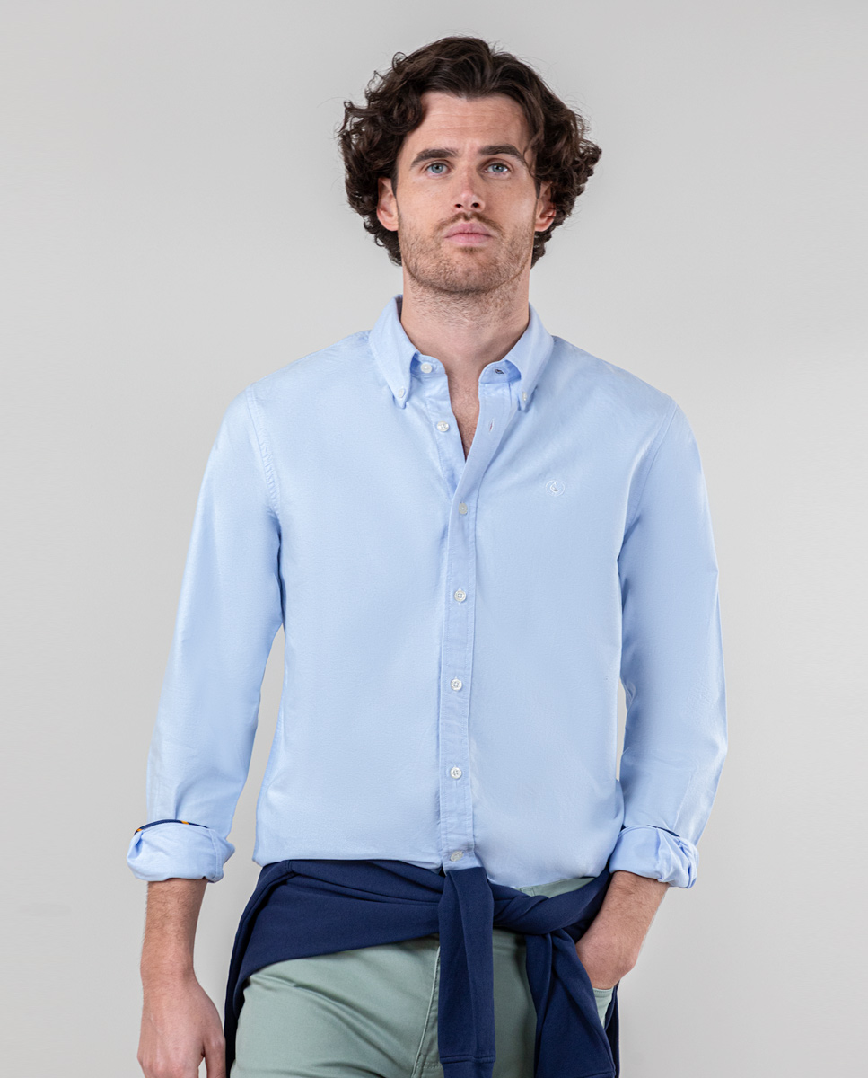 Hemd Uni Oxford Himmelblau