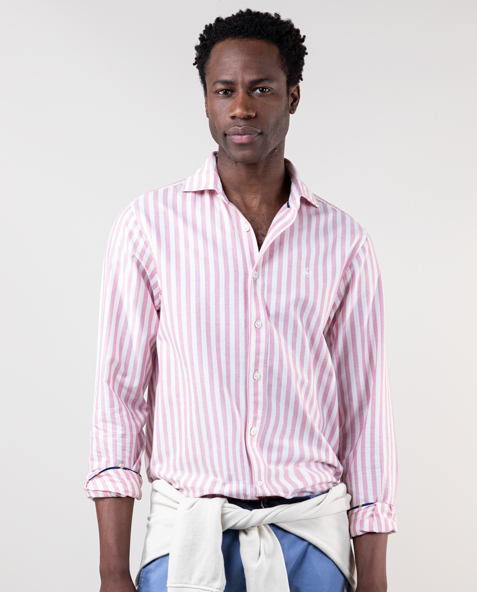 Hemd Gestreift Kodak Magenta