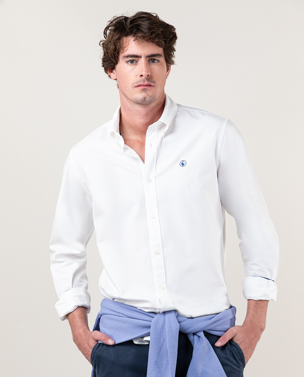 Hemd Garment Dyed Weiß