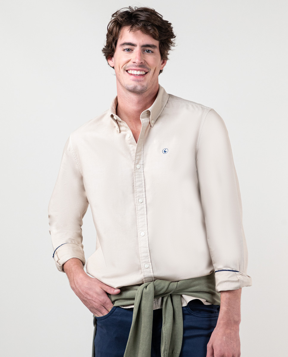 Hemd Garment Dyed Beige