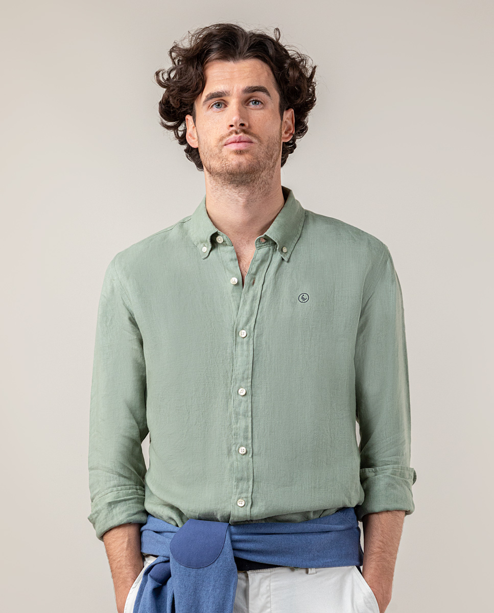 Green Linen Shirt