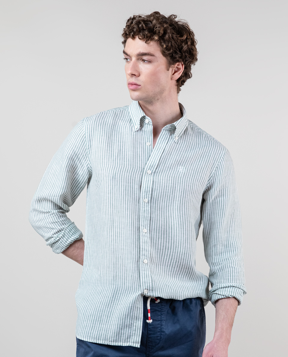 Chemise Rayure Yale Lin Verte