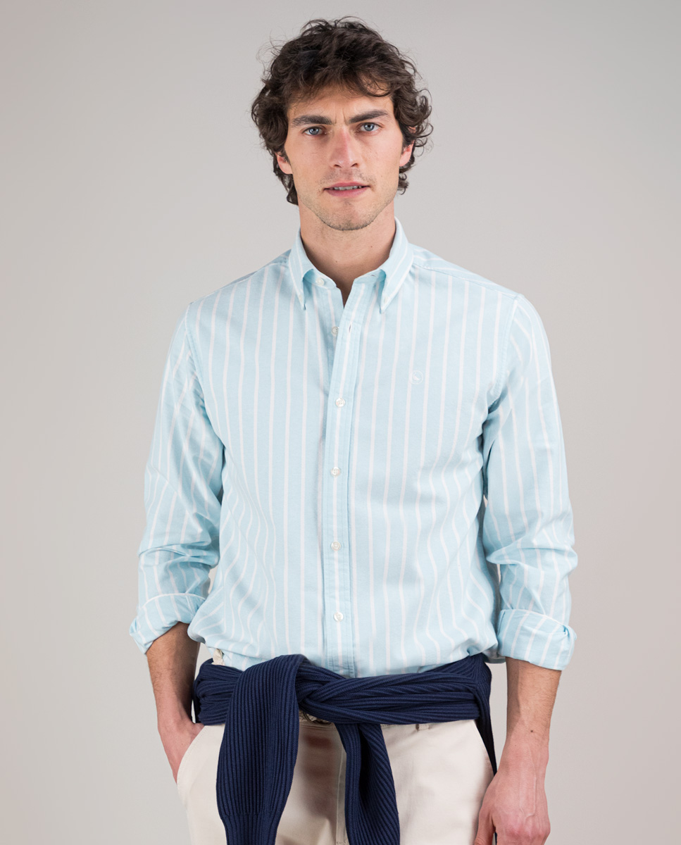 Chemise Oxford Butcher Aigue-marine