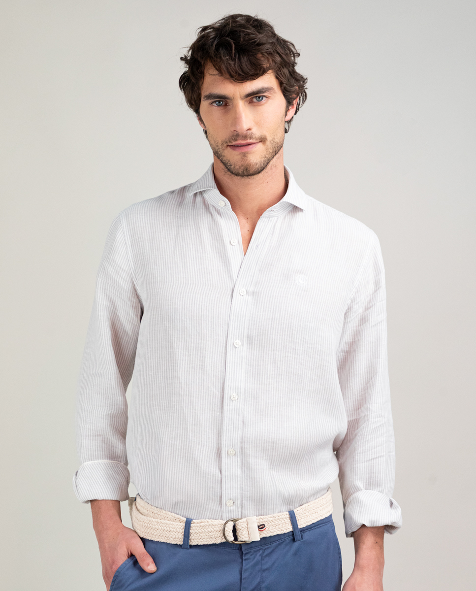 Chemise Lin Yale Gris
