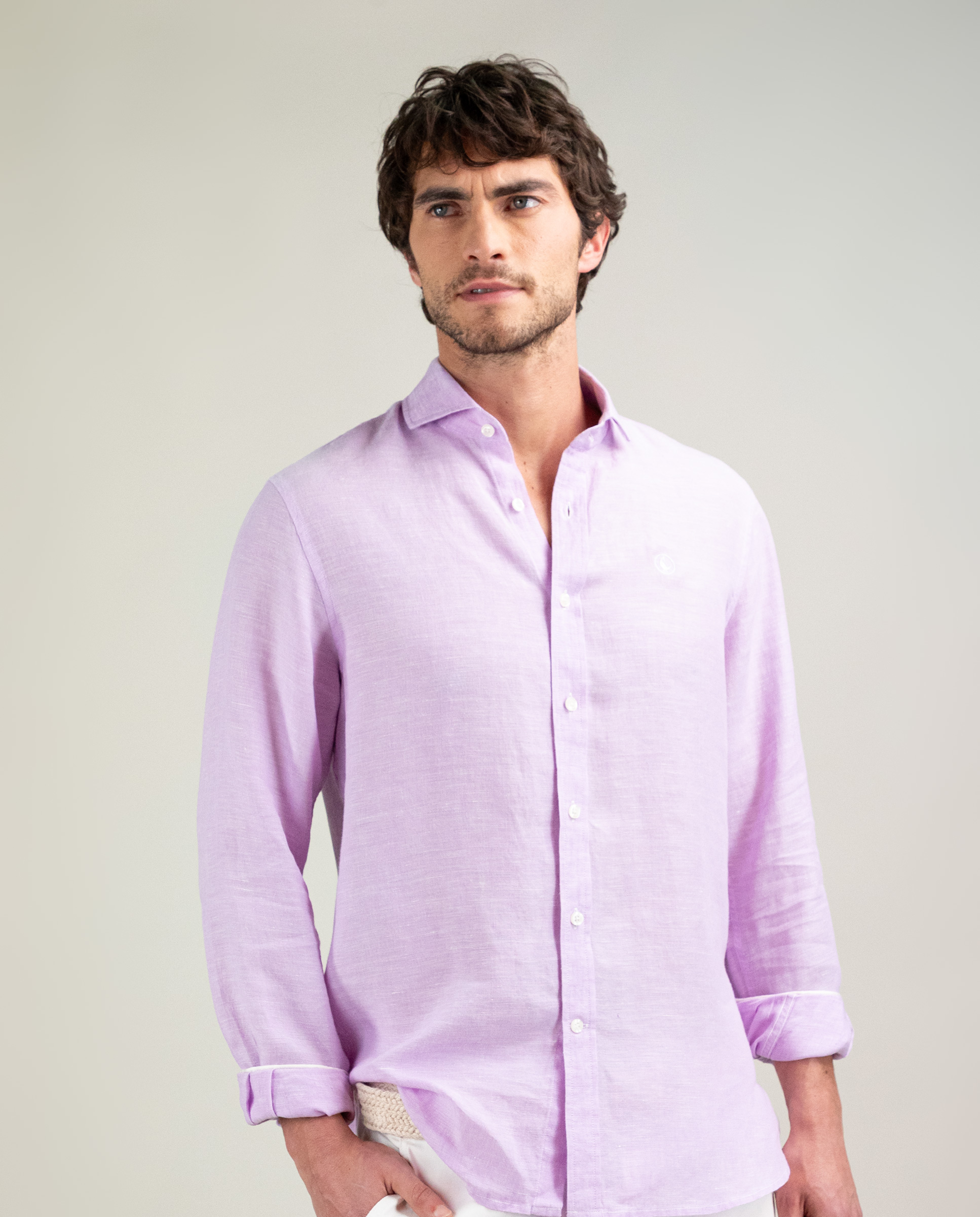Chemise Lin Chambray Lavande