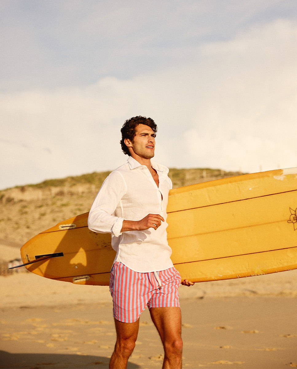 Camiseta de linho branca