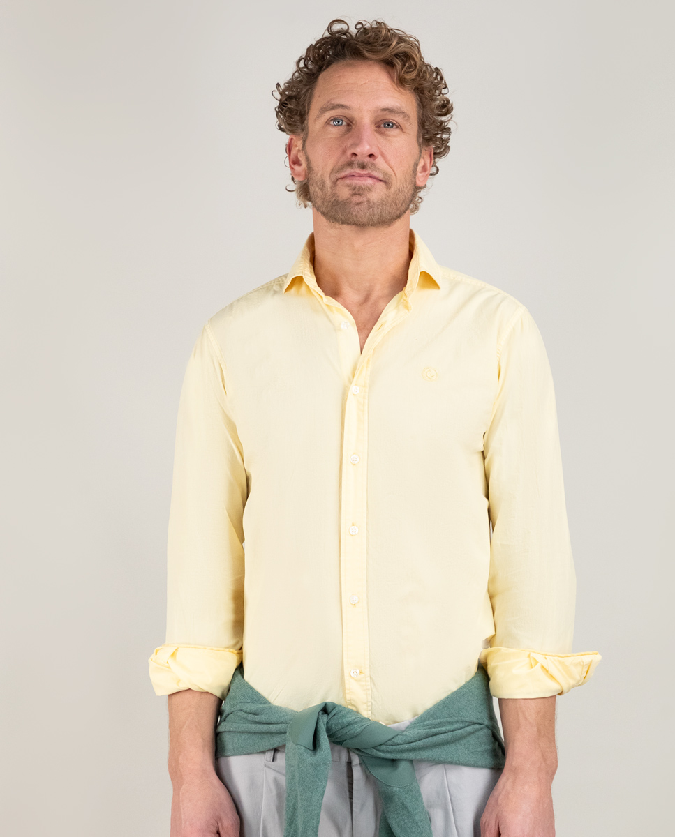 Camisa Popelín Garment Dyed Amarillo