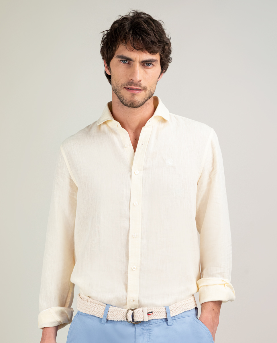 Chemise Lin Chambray Jaune