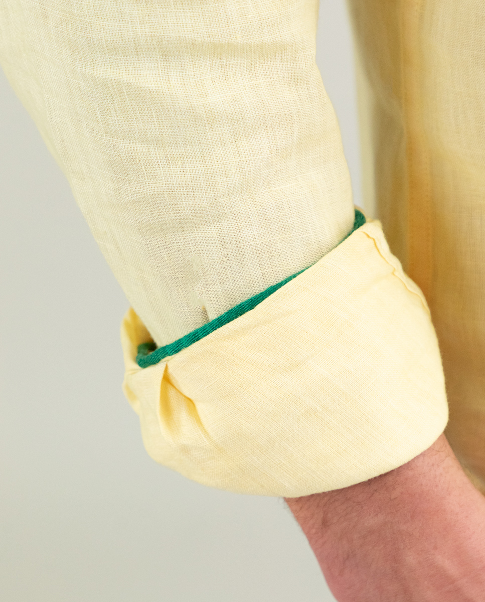 Camisa Polera Lino Amarillo