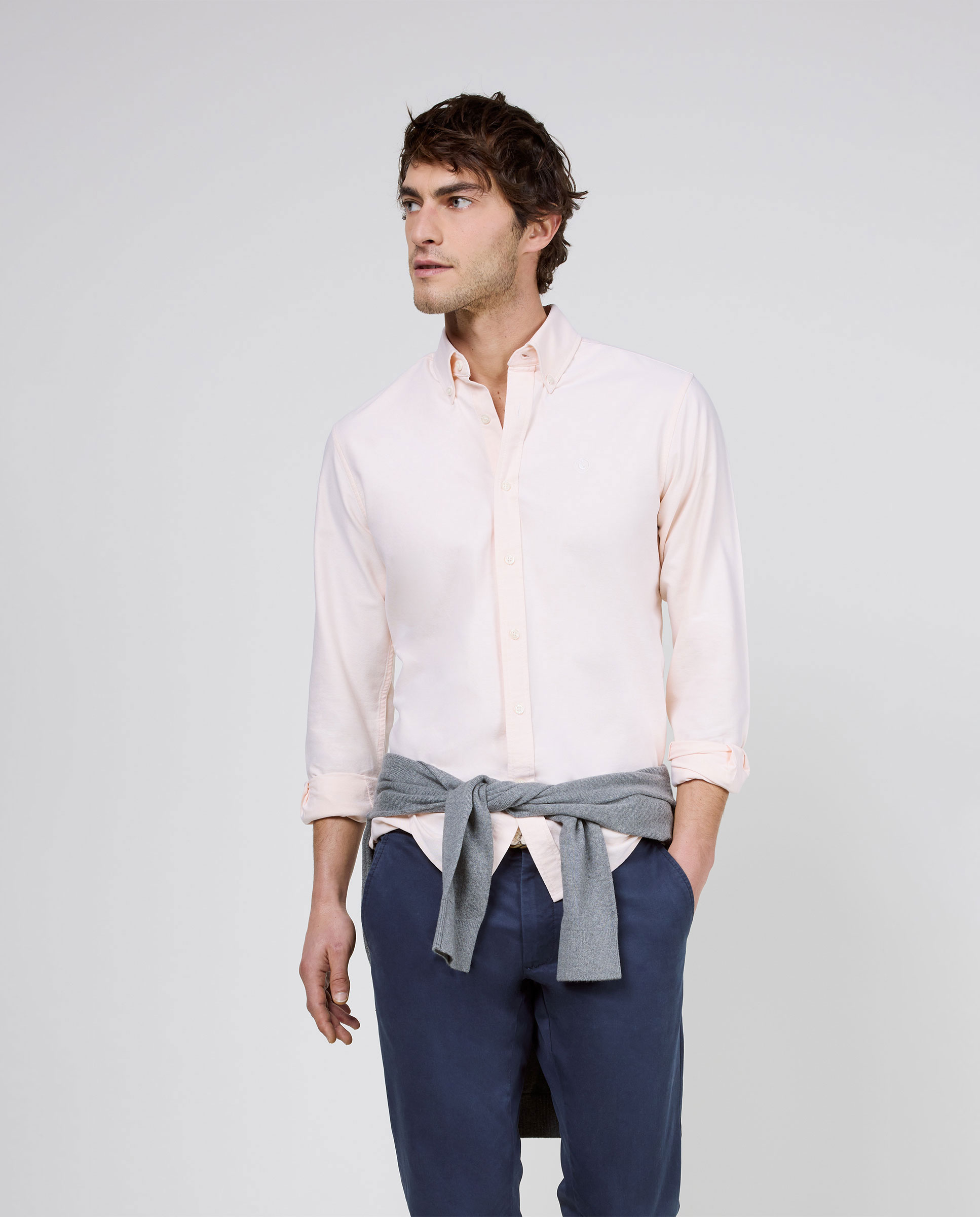 Camisa Oxford Liso Naranja