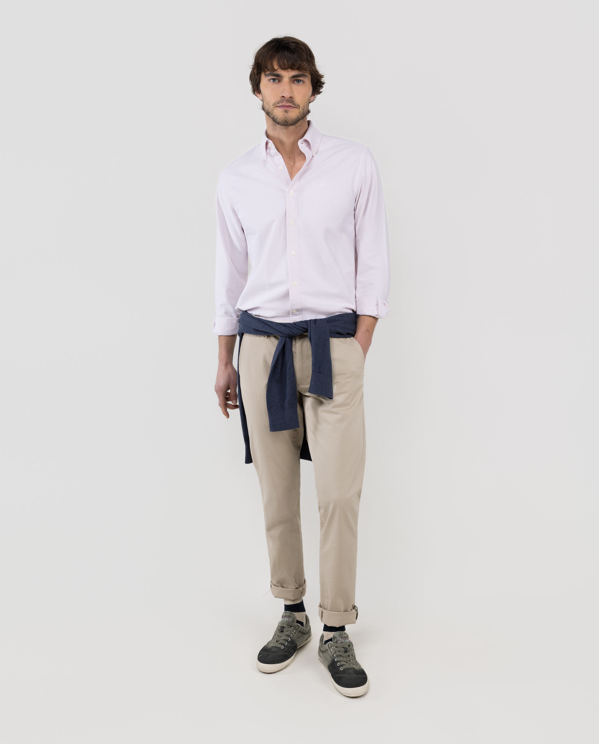 Camisa Oxford Liso Rosa
