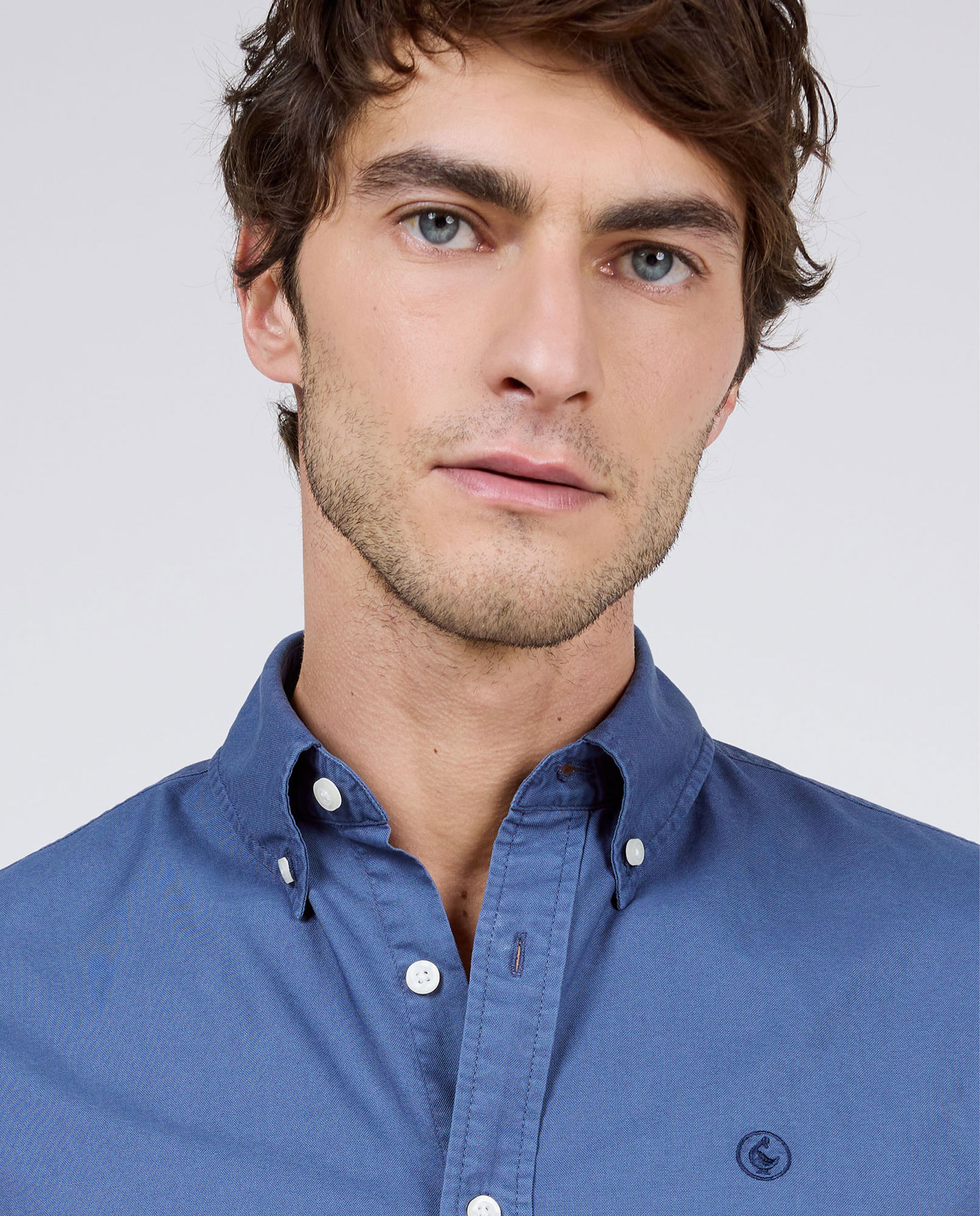 Camisa Algodón Garment Dyed Button Down Marino