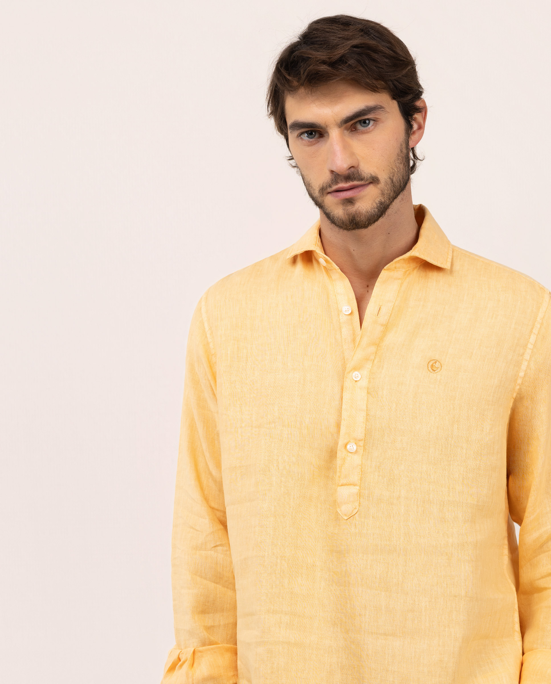 Camisa Polera Lino Naranja