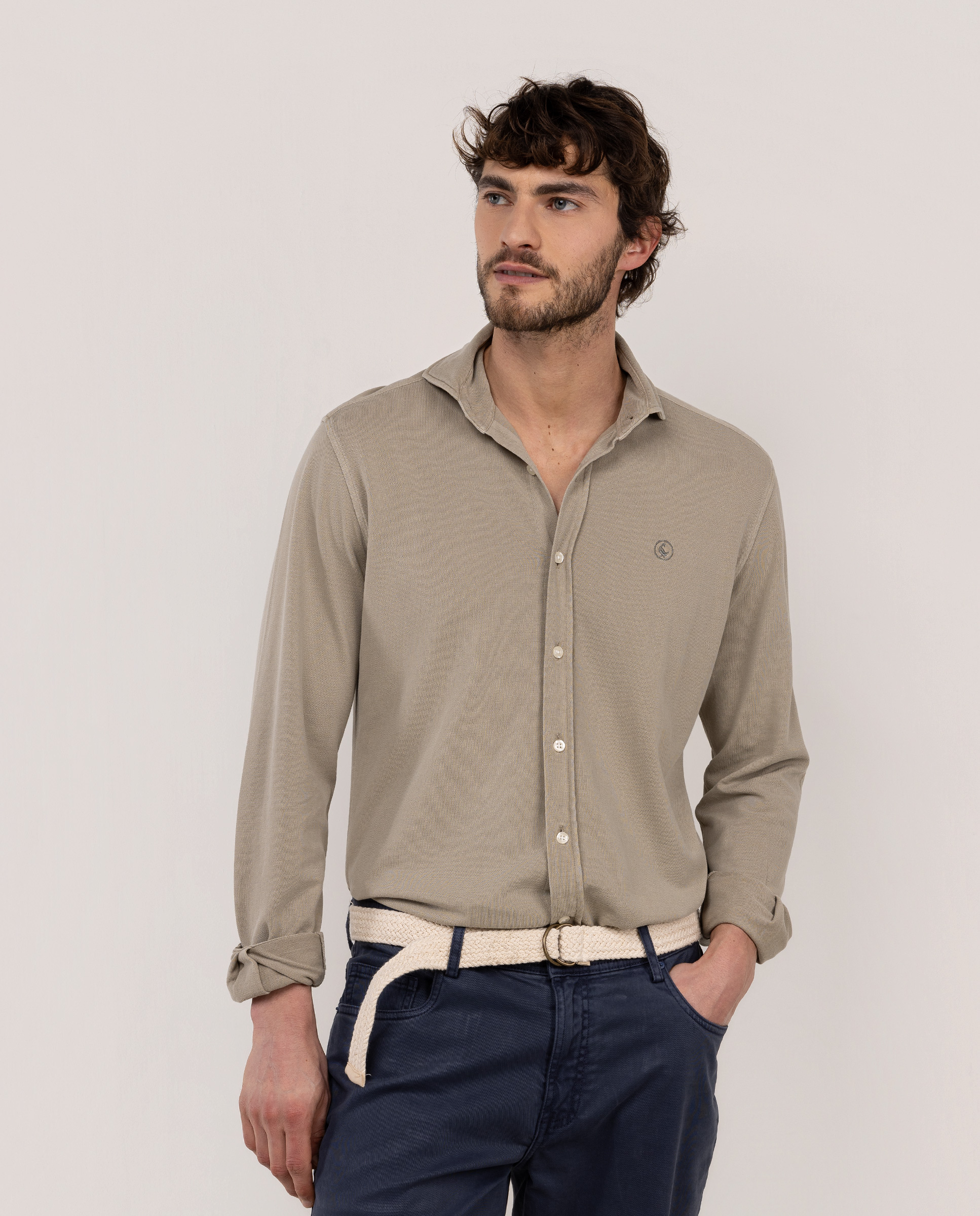 Camisa Piqué Beige