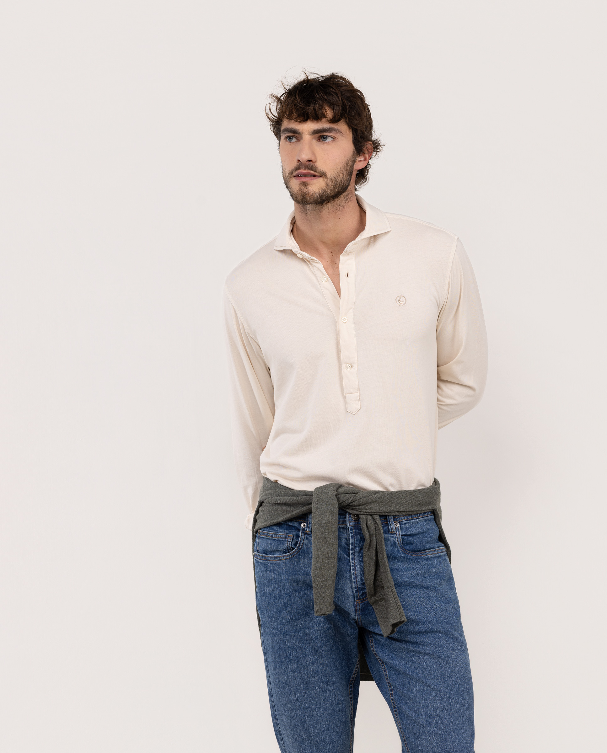 Camisa Polera Single Jersey Beige