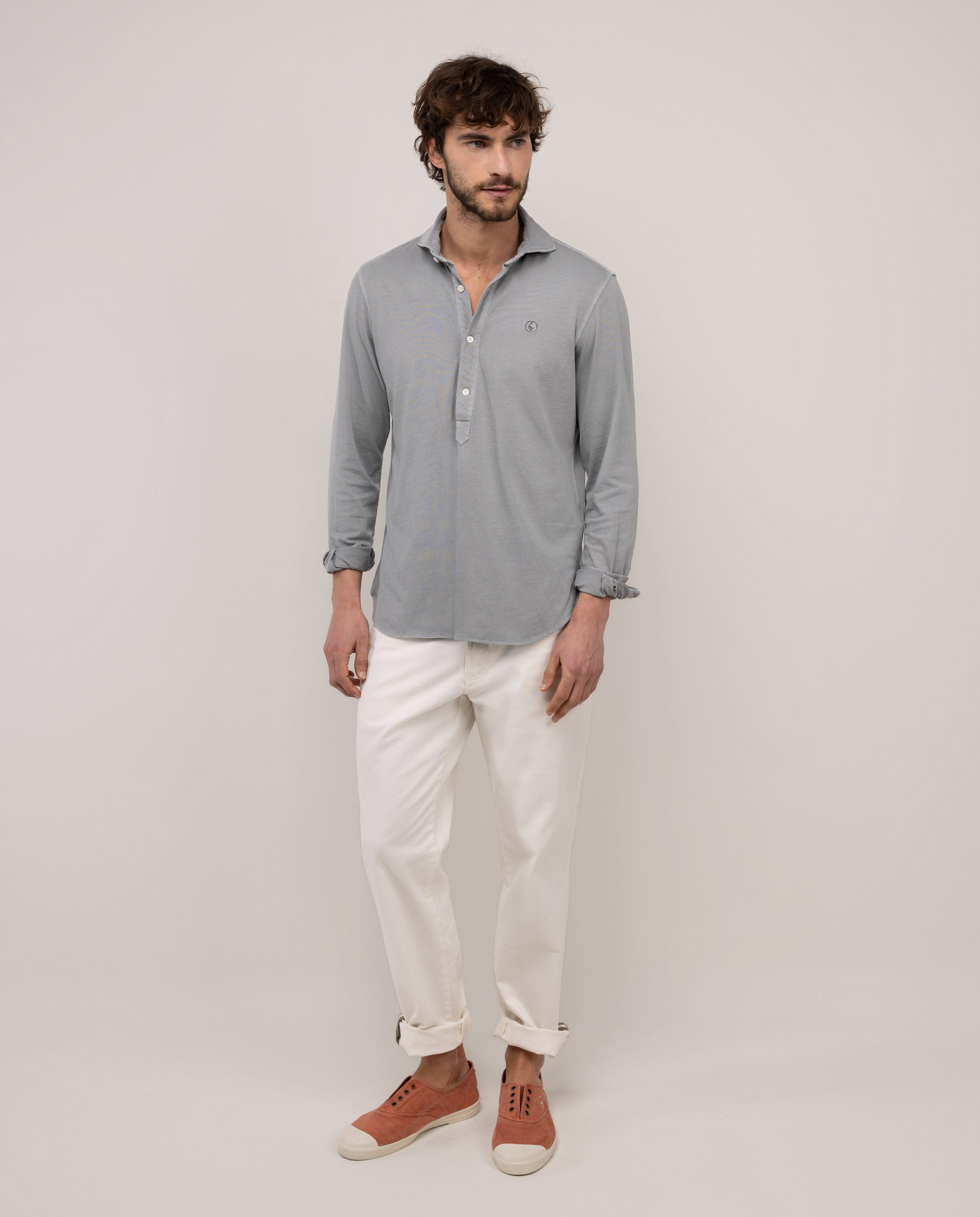 Camisa Polera Single Jersey Gris