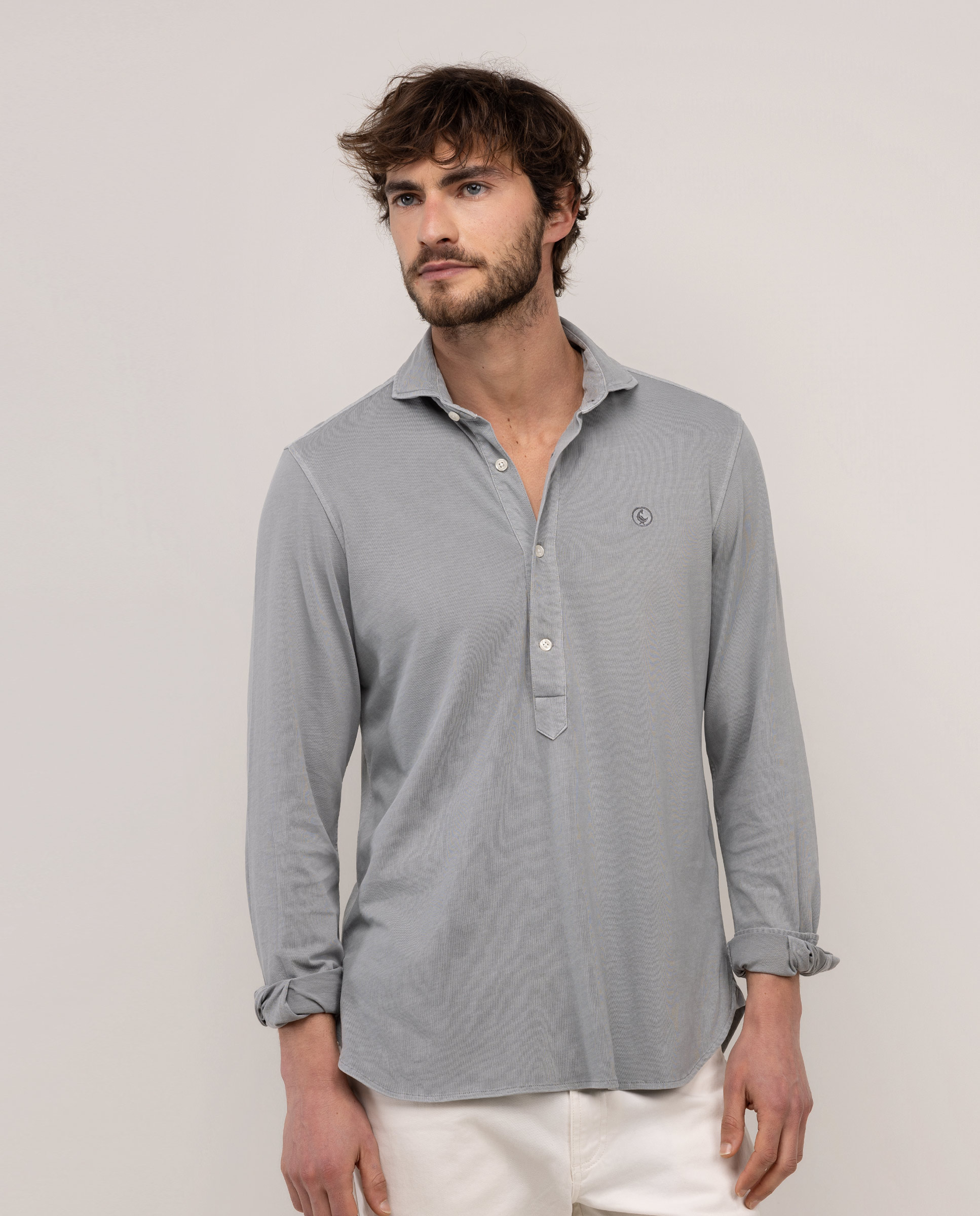 Camisa Polera Single Jersey Gris