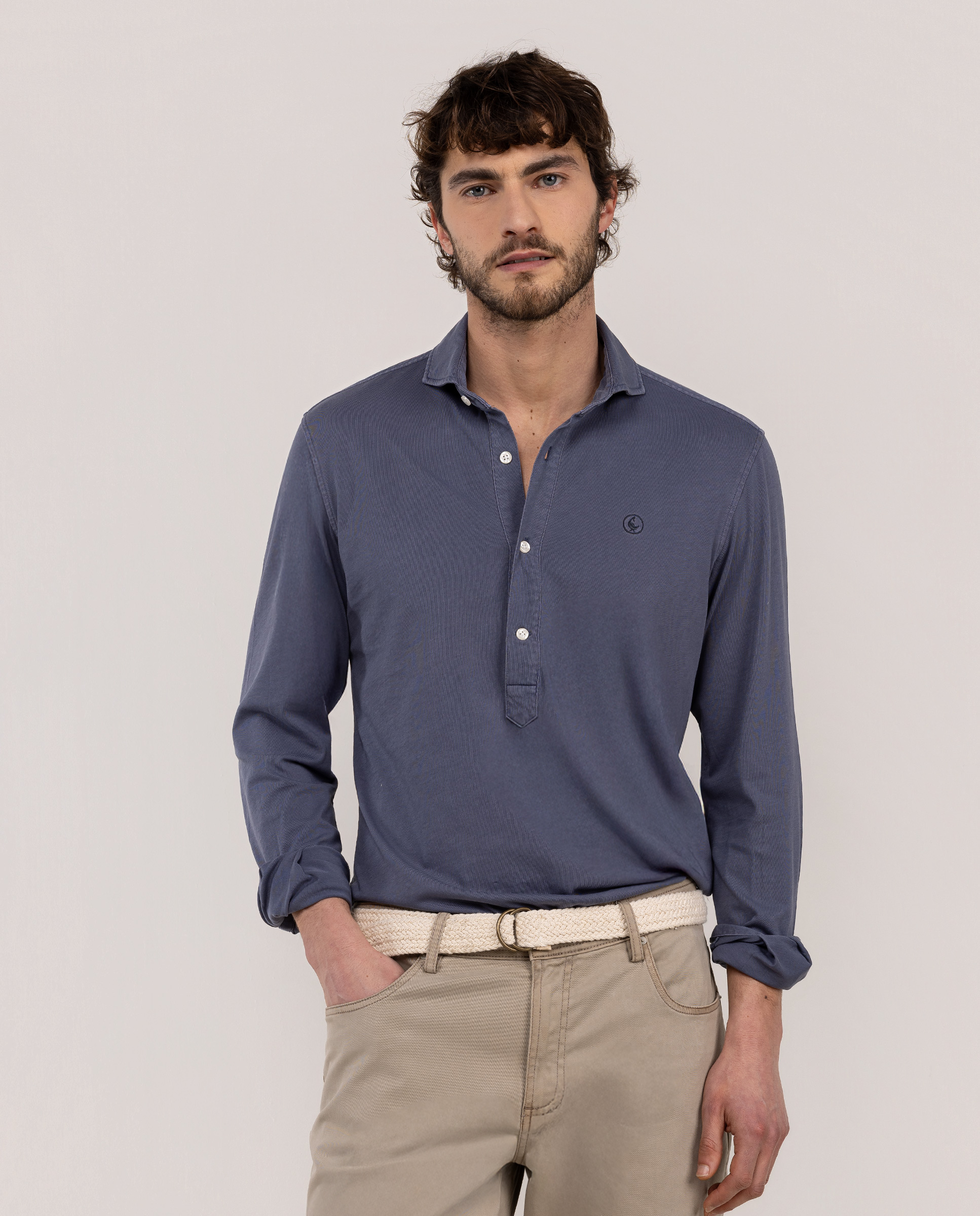 Camisa Polera Single Jersey Marino