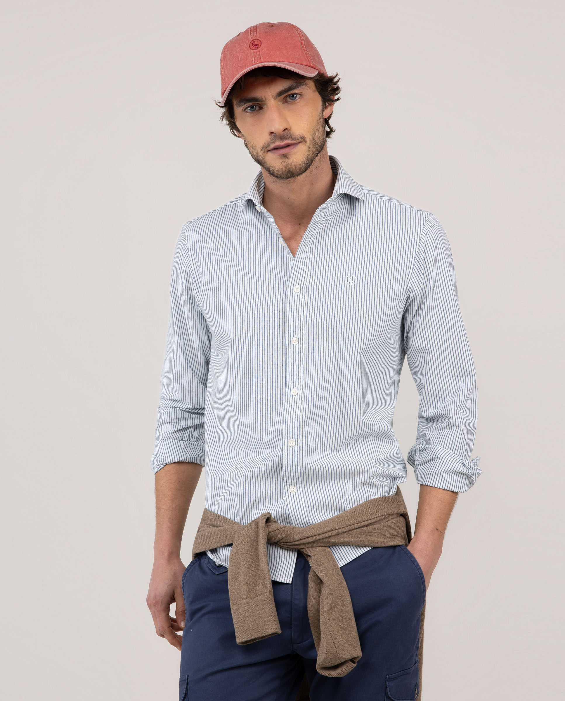 Camisa Denim Raya Bengal Fondo Crudo