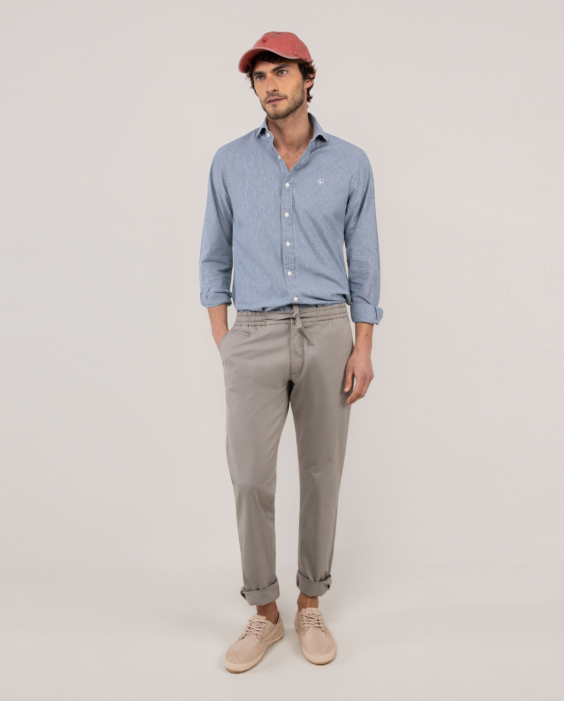 Camisa Denim Raya Bengal Fondo Azul