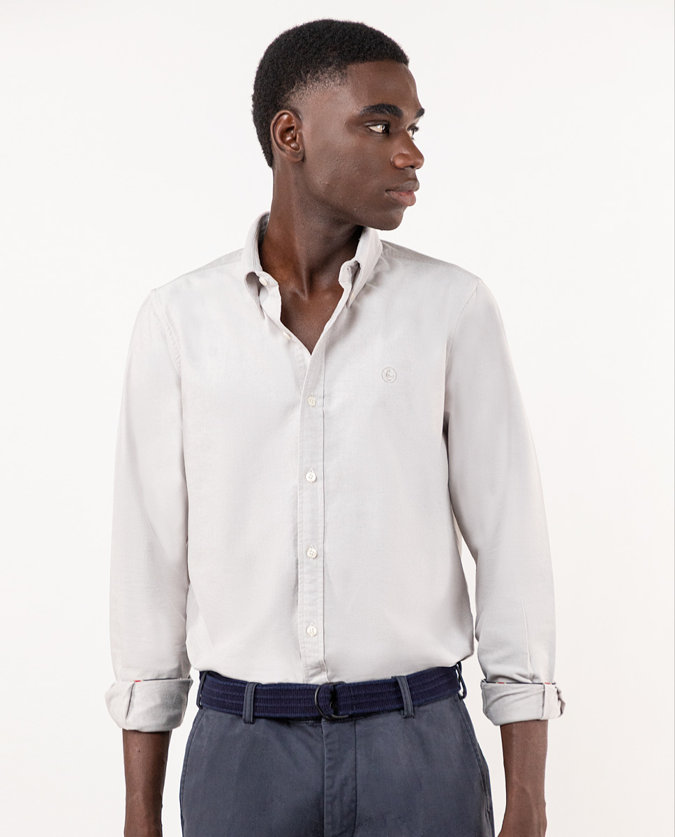 Chemise Unie Oxford Beige