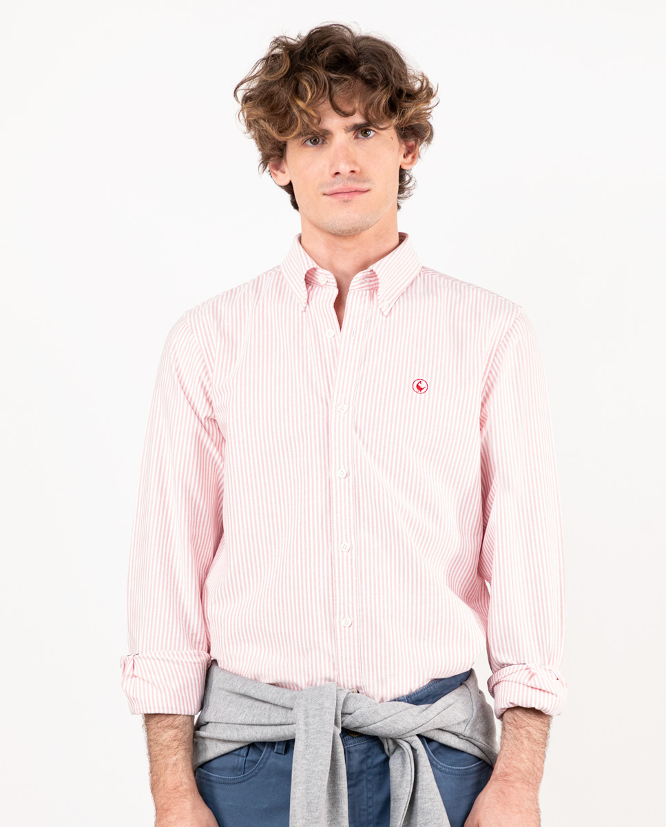 Chemise Rayure Yale Oxford Corail