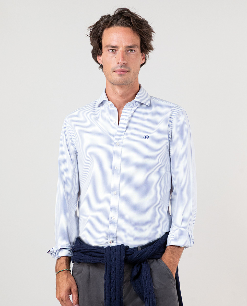 Bengal Stripe Shirt Over White