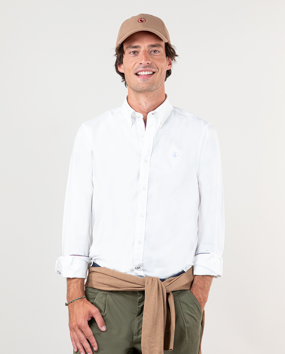 Chemise Drapeau Pinpoint Blanc