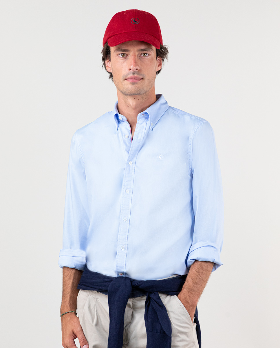 Camisa Azul Claro Pin Point Flag