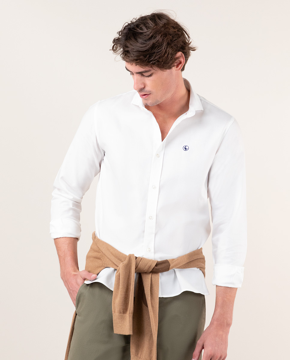 Chemises Nid D’Abeille Blanc