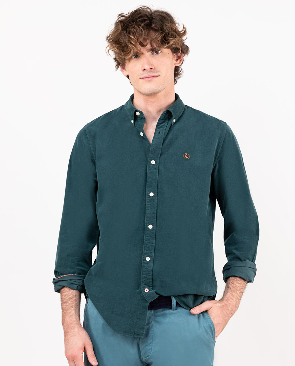 Chemise Microvelours Teinte Sur Pièce Verte