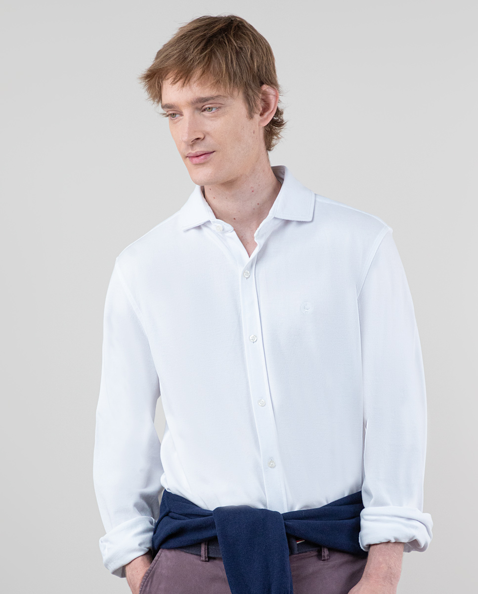 Chemise Structure Teinte Sur Pièce Grise