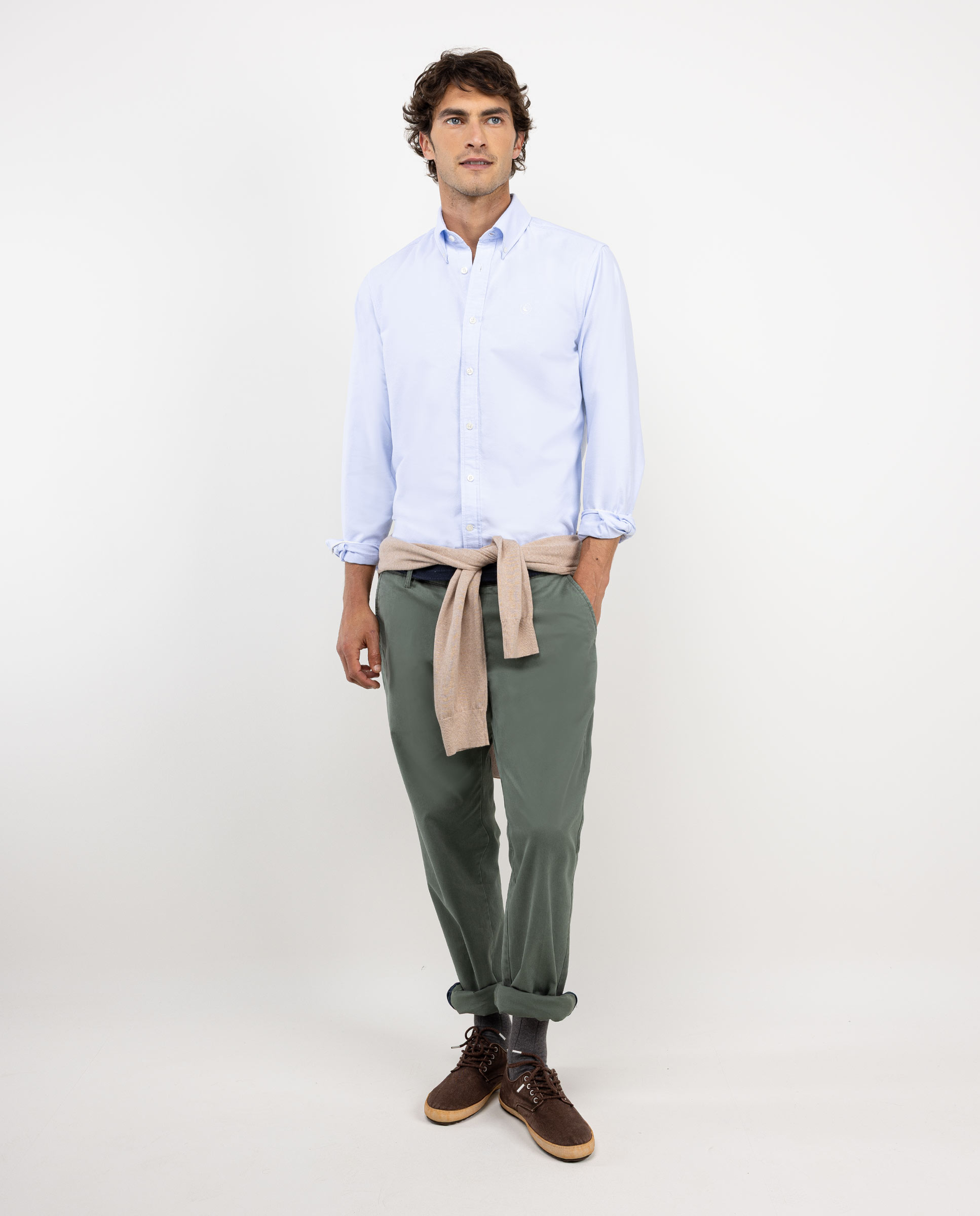 Hemd Oxford Unifarben Blau