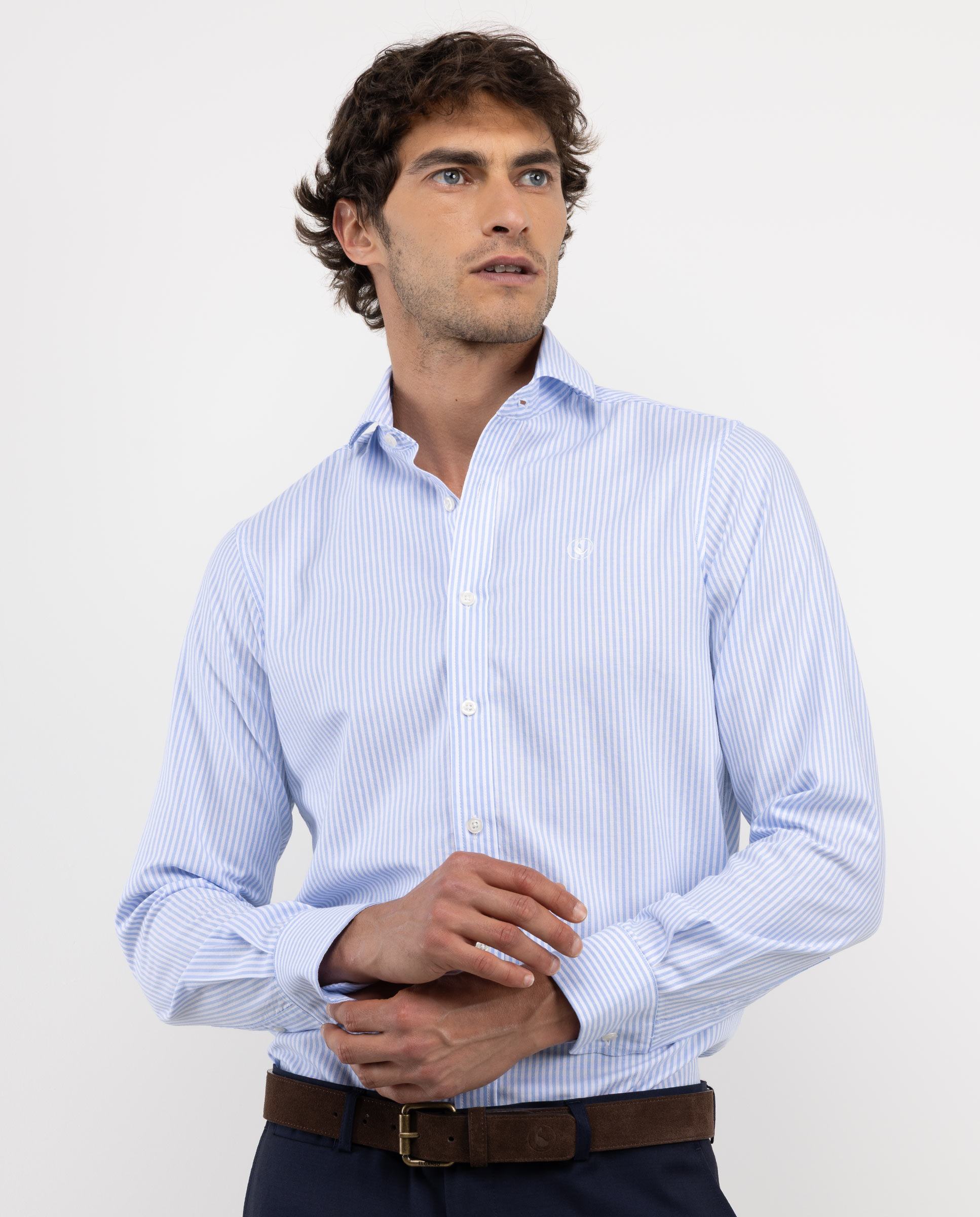Camisa Pinpoint Vestir Kodak Celeste