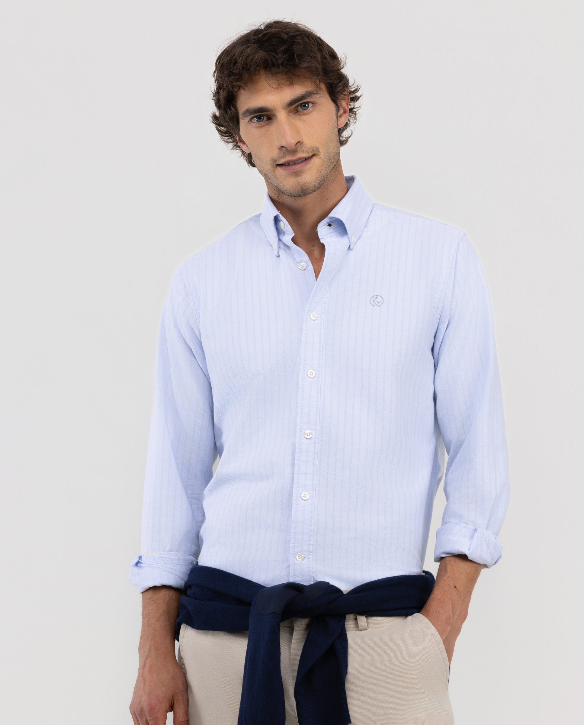Camisa Raya Butcher Oxford Celeste