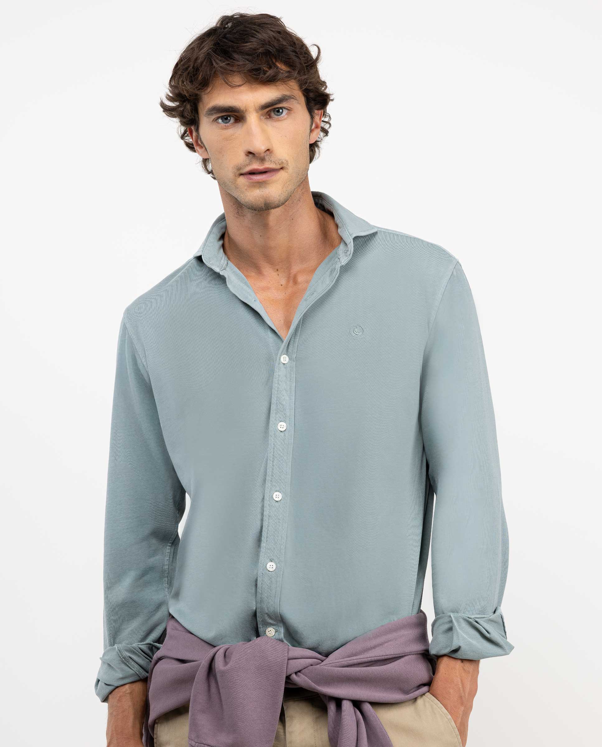 Light Green Cotton Knit Shirt