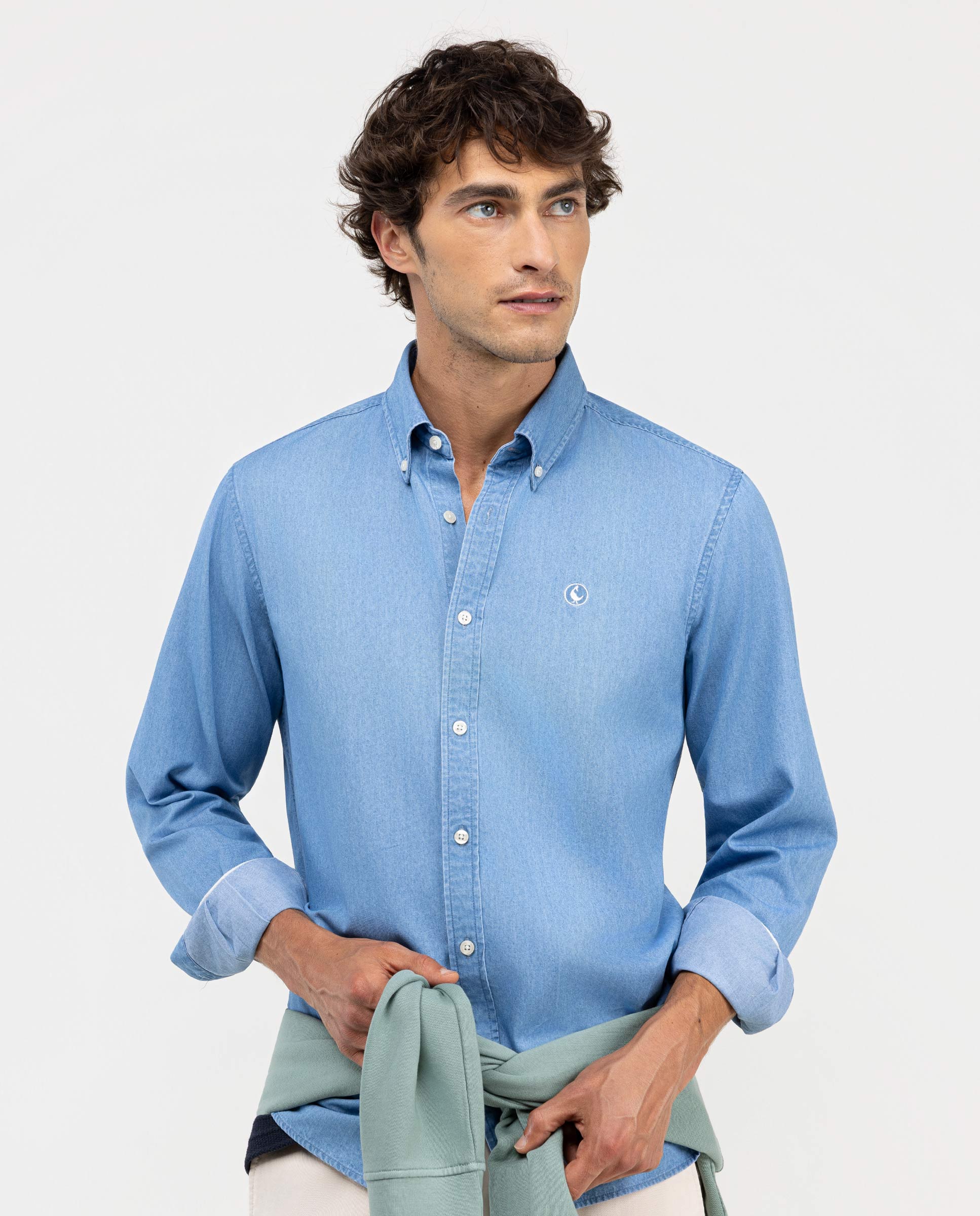 Camisa Denim Algodón Índigo