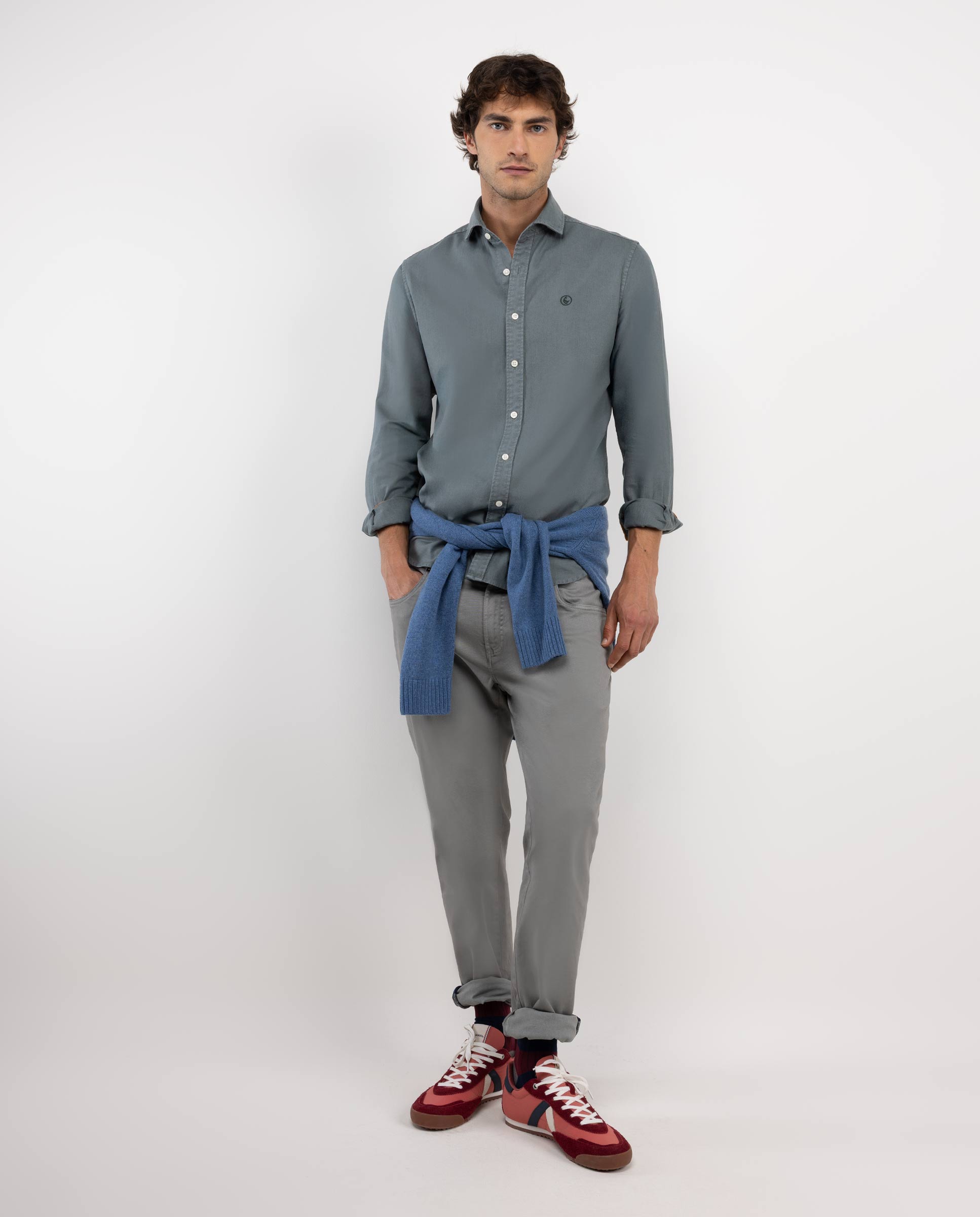 Chemise Coton Lin Verte