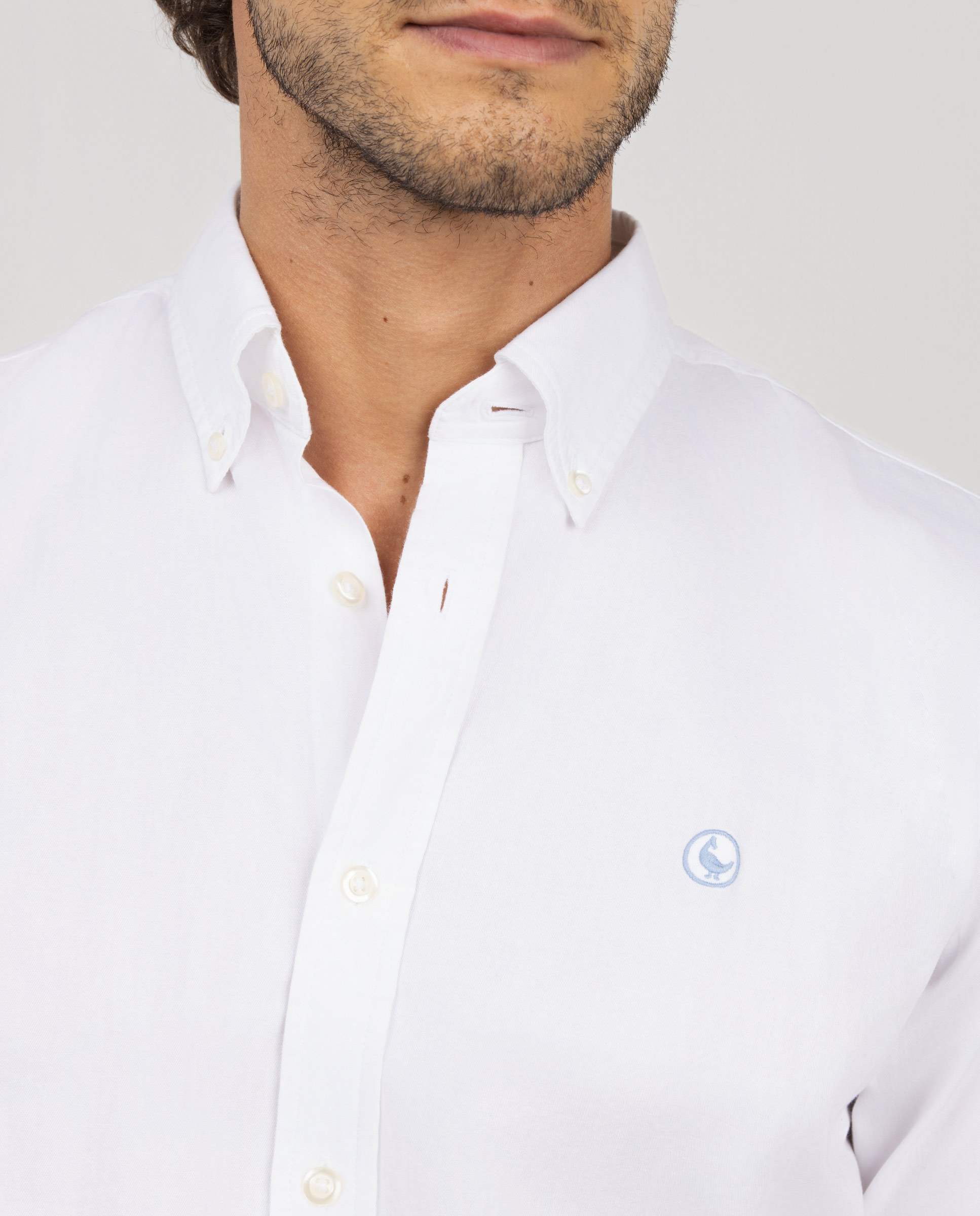 Chemise Twill Teint Sur Pièce Blanc Outlet