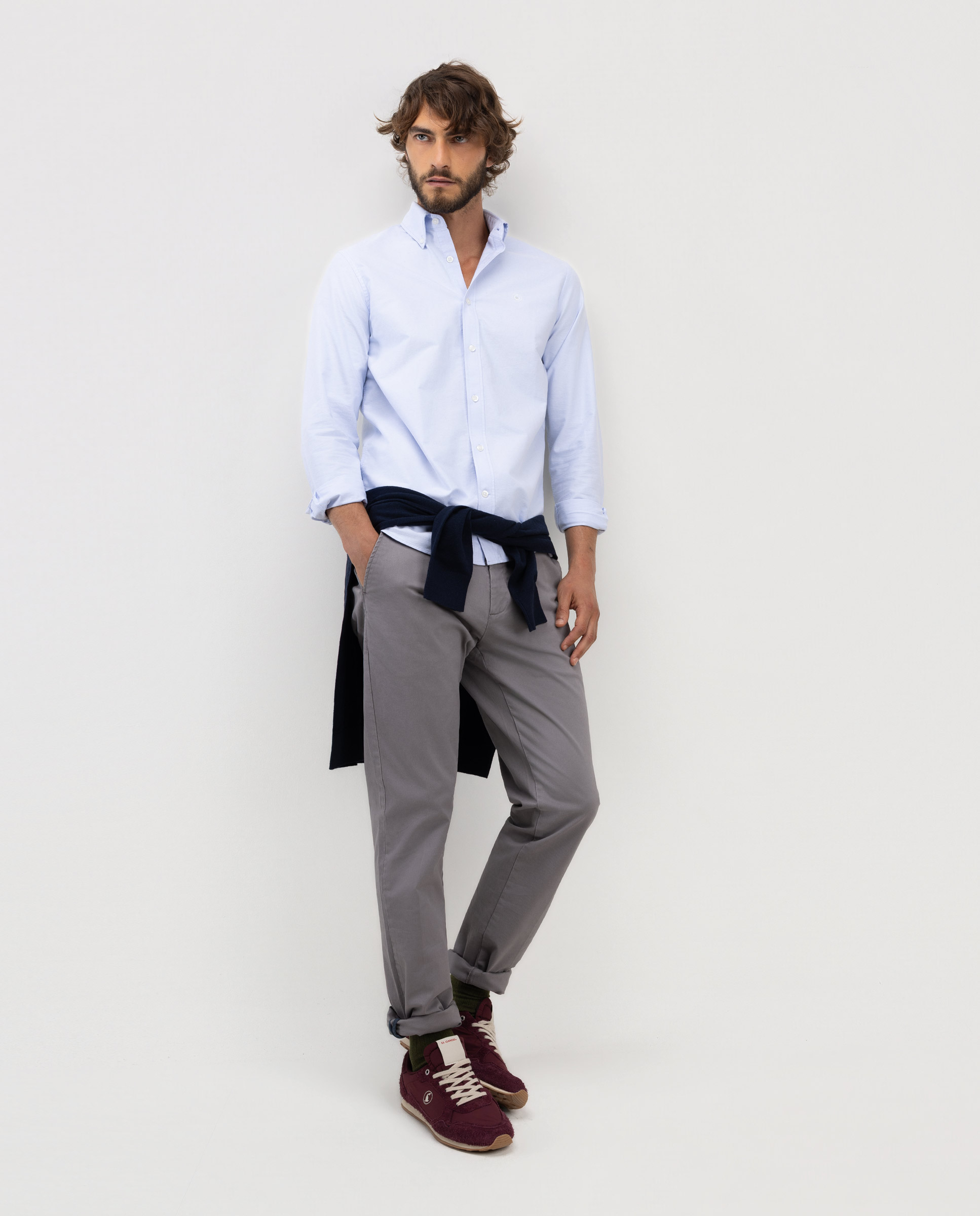 Camisa Oxford Lisa Button Down Celeste