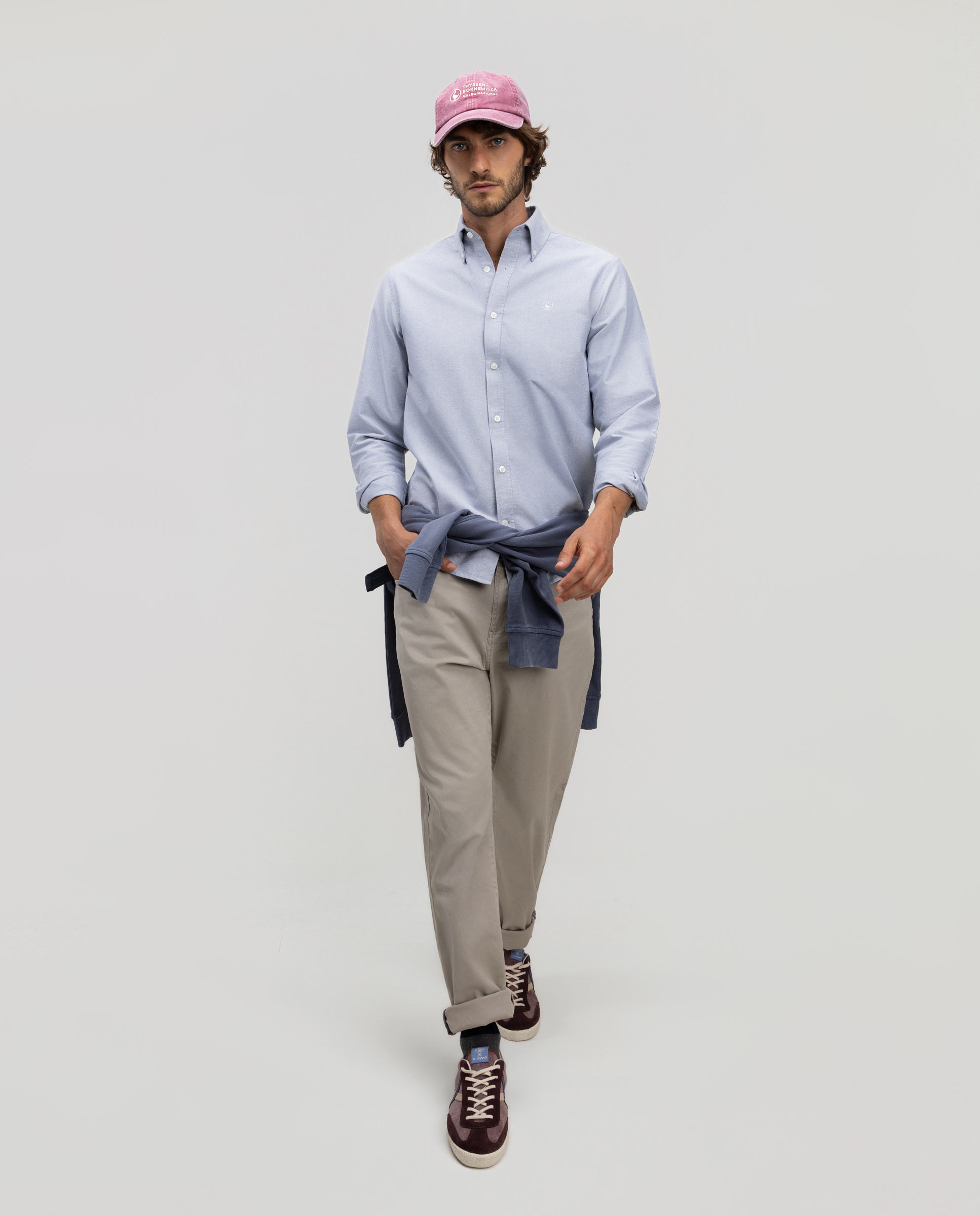 Plain Button Down Navy Oxford Shirt